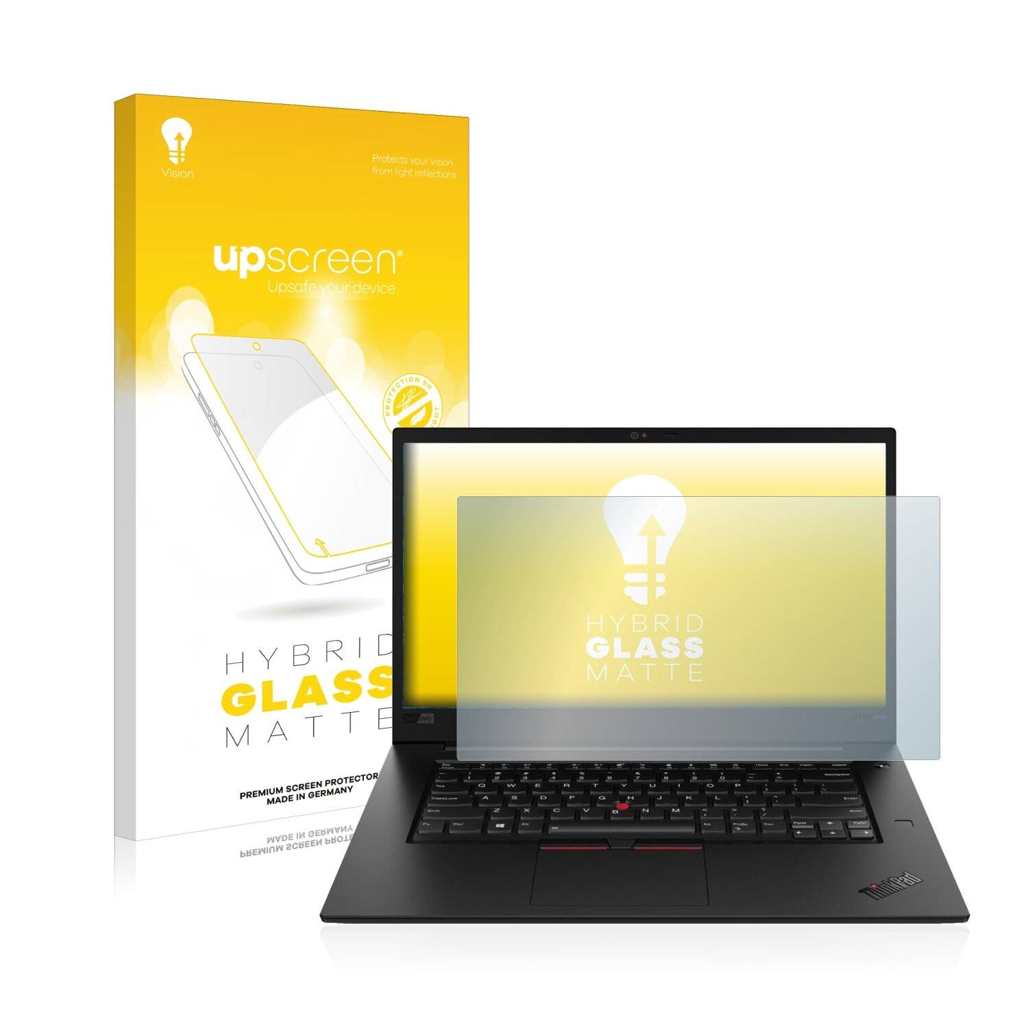 upscreen Hybrid Glass Matte Premium Schutzglas Folie für Lenovo ThinkPad X1 Extreme 15 (2.