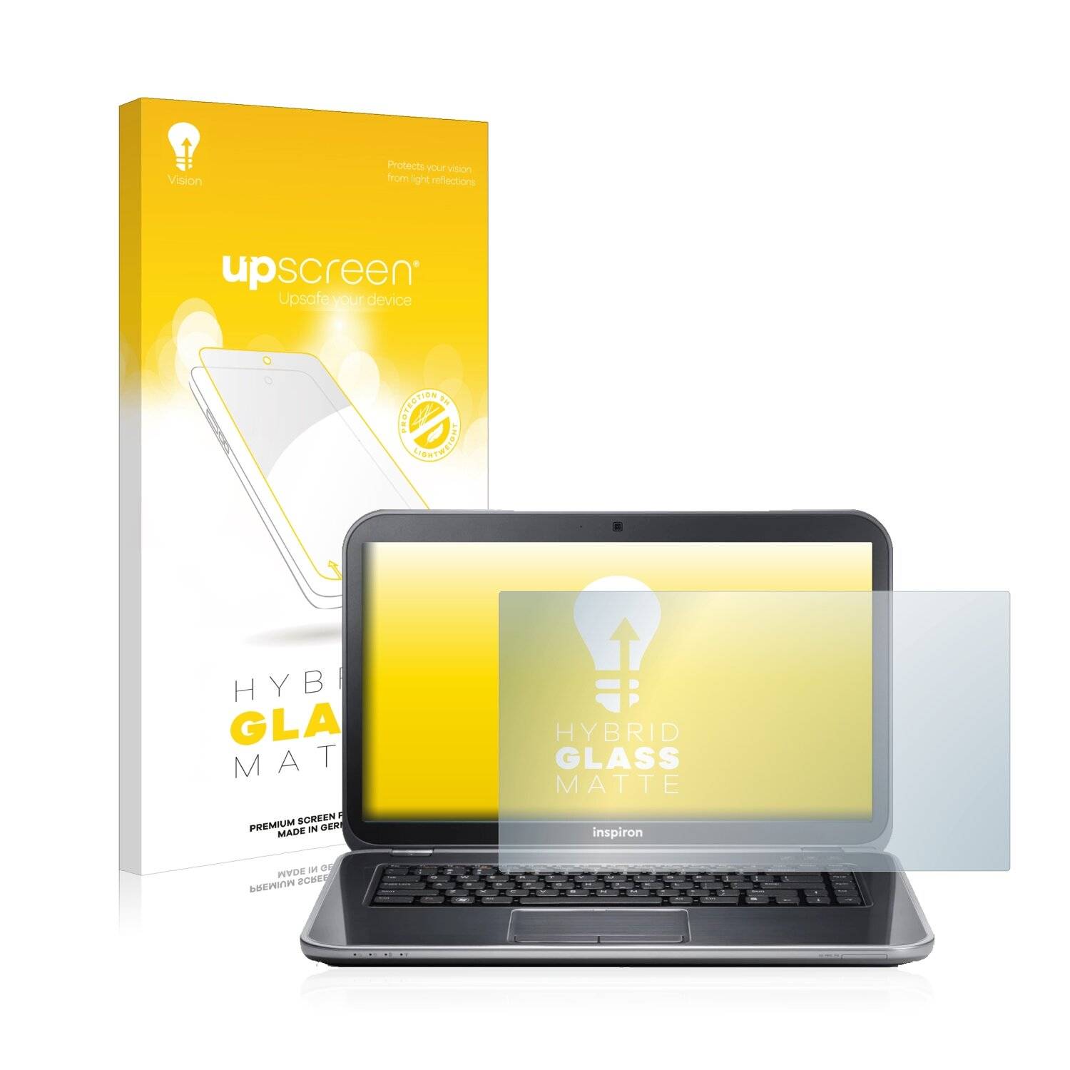 upscreen Hybrid Glass Matte Premium Schutzglas Folie für Dell Inspiron 15R