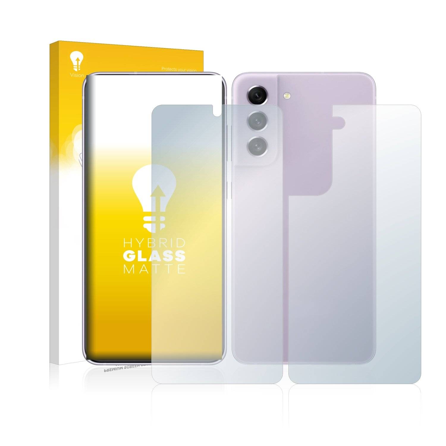upscreen Flexible Schutz Glas Folie für Samsung Galaxy S21 FE 5G (Display+Rückseite) Schutzglas 9H Hybridglas Matt E