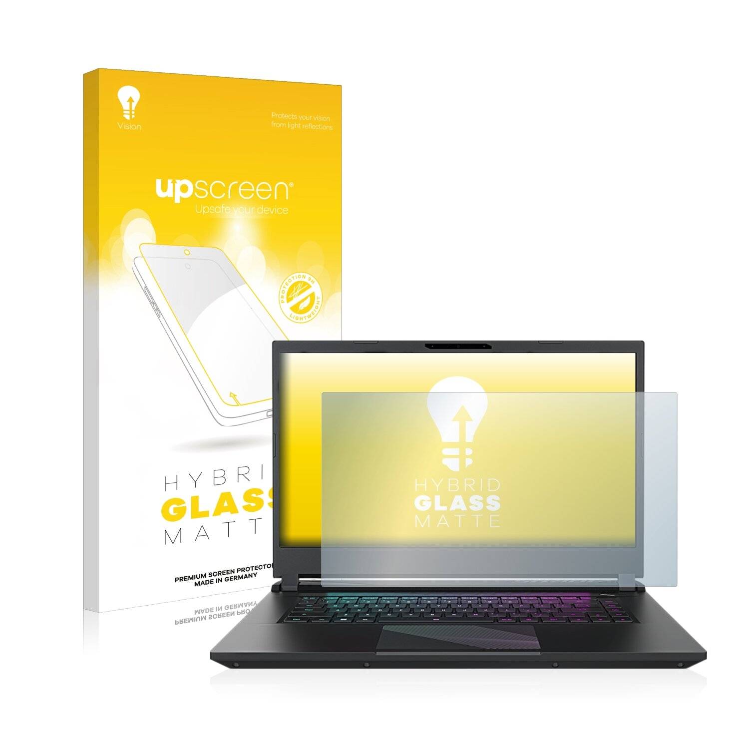 upscreen Hybrid Glass Matte Premium Schutzglas Folie für Gigabyte AORUS 15