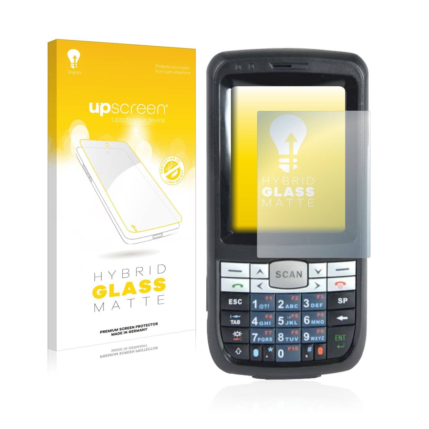 upscreen Hybrid Glass Matte Premium Schutzglas Folie für Honeywell Dolphin
