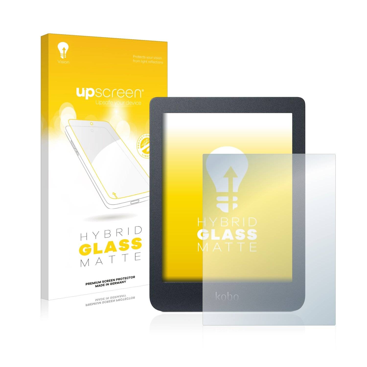 upscreen Hybrid Glass Matte Premium Schutzglas Folie für Kobo
