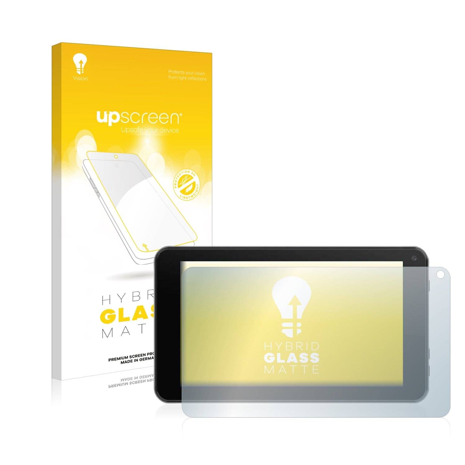 upscreen Hybrid Glass Matte Premium Schutzglas Folie für Logicom La Tab