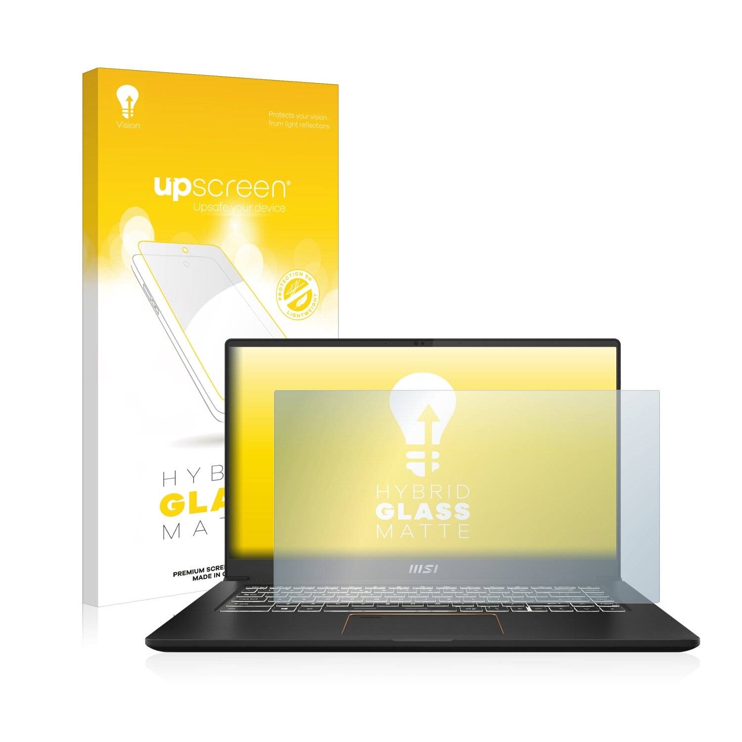 upscreen Hybrid Glass Matte Premium Schutzglas Folie für MSI Summit