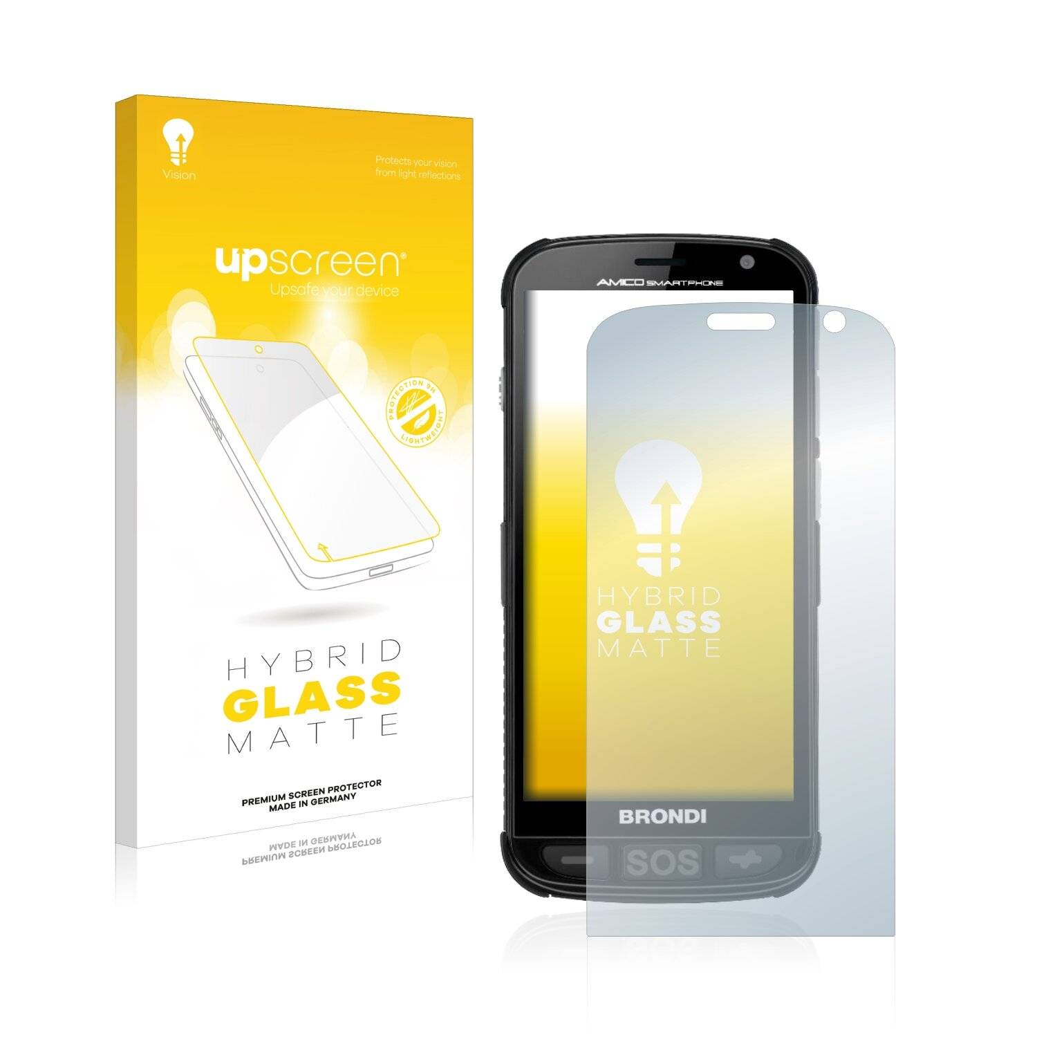 upscreen Flexible Panzerglasfolie für Brondi Amico Schutzglas 9H Hybridglas Matt Entspiegelt