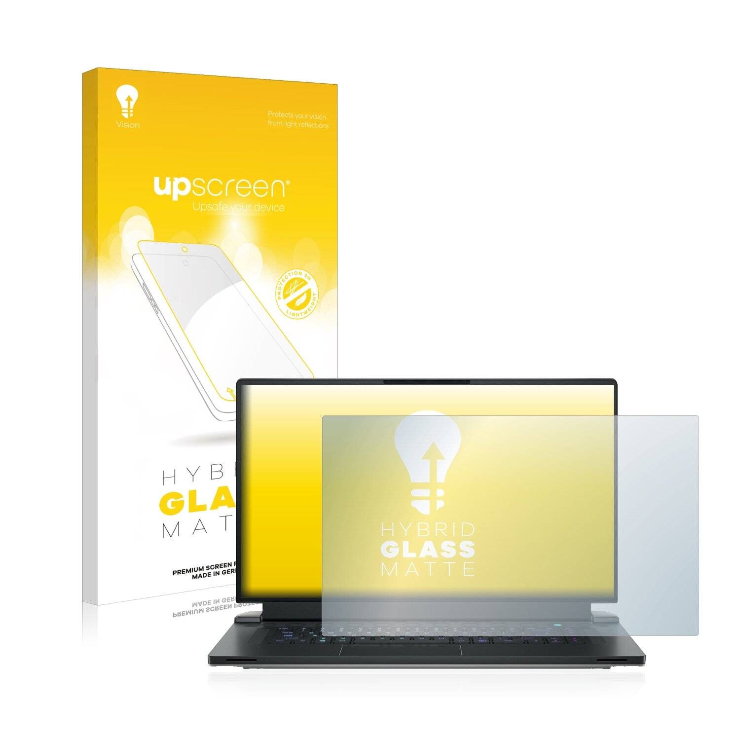 upscreen Hybrid Glass Matte Premium Schutzglas Folie für Dell Alienware