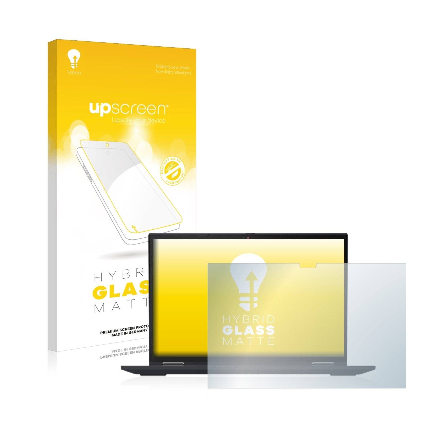 upscreen Hybrid Glass Matte Premium Schutzglas Folie für Lenovo ThinkPad X13 Yoga Gen