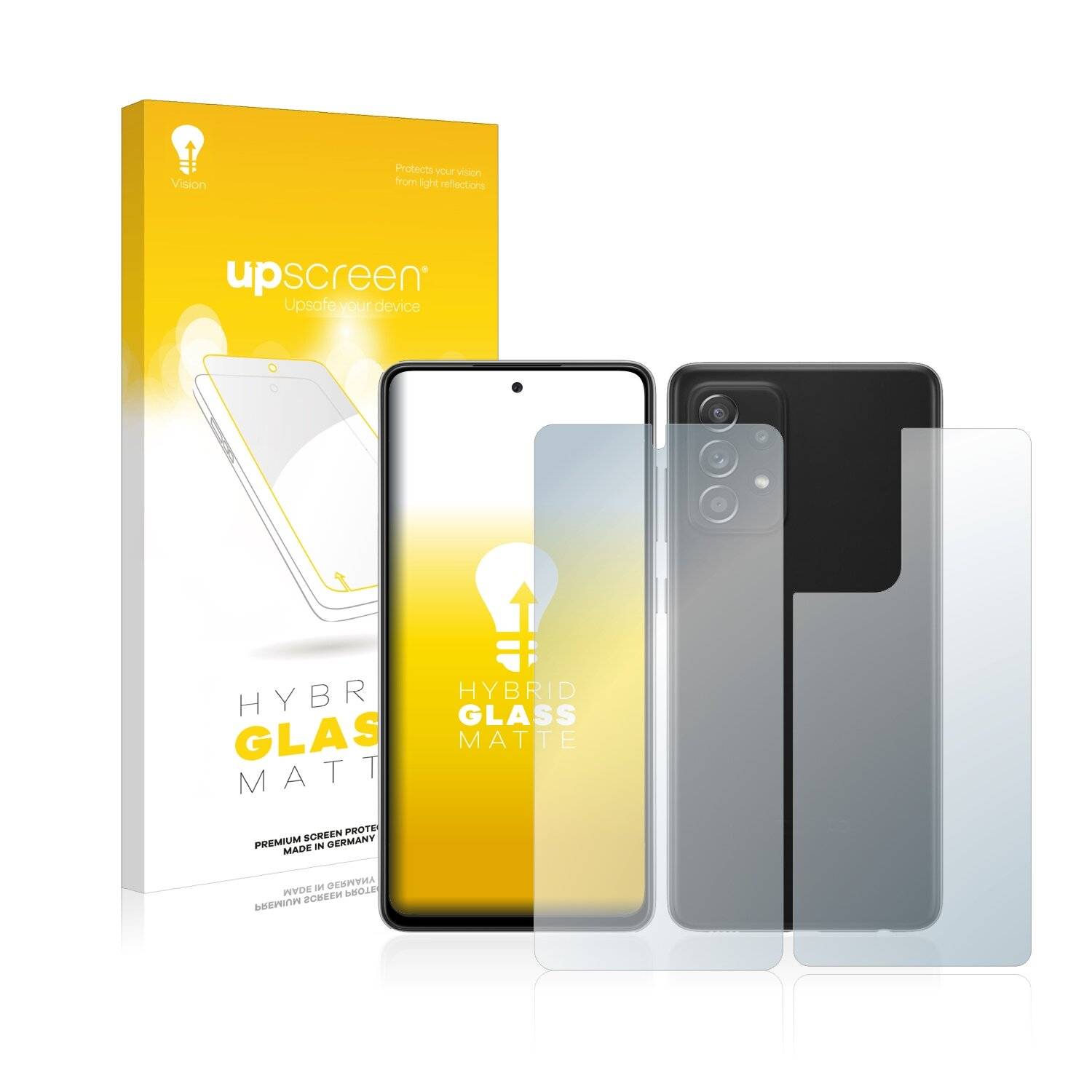 upscreen Flexible Schutz Glas Folie für Samsung Galaxy A52s 5G (Display+Rückseite) Schutzglas 9H Hybridglas Matt