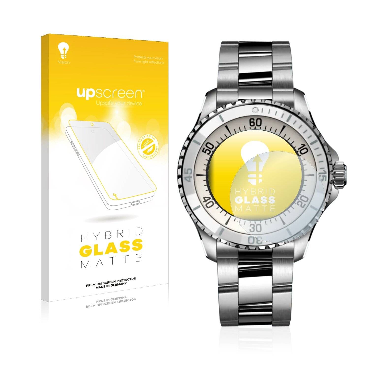upscreen Hybrid Glass Matte Premium Schutzglas Folie für Breitling Superocean Automatic