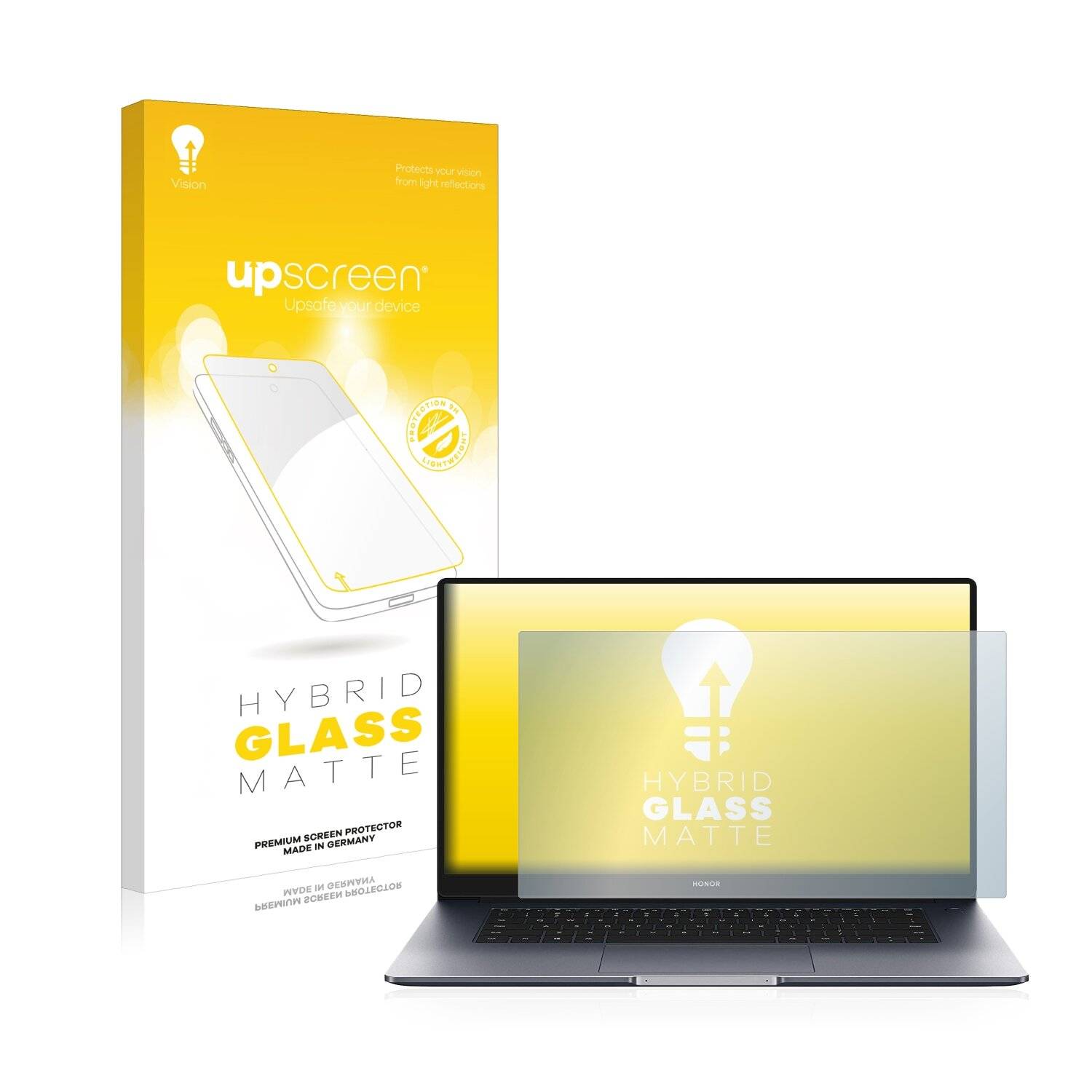upscreen Hybrid Glass Matte Premium Schutzglas Folie für Honor MagicBook