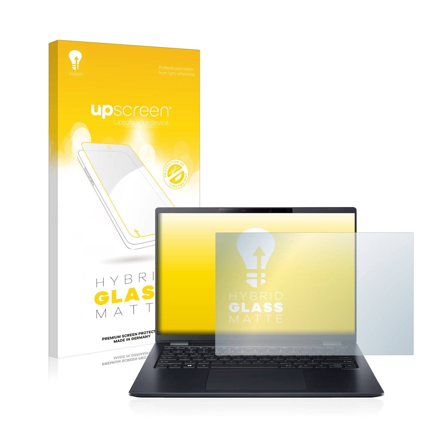 upscreen Hybrid Glass Matte Premium Schutzglas Folie für Acer TravelMate P6