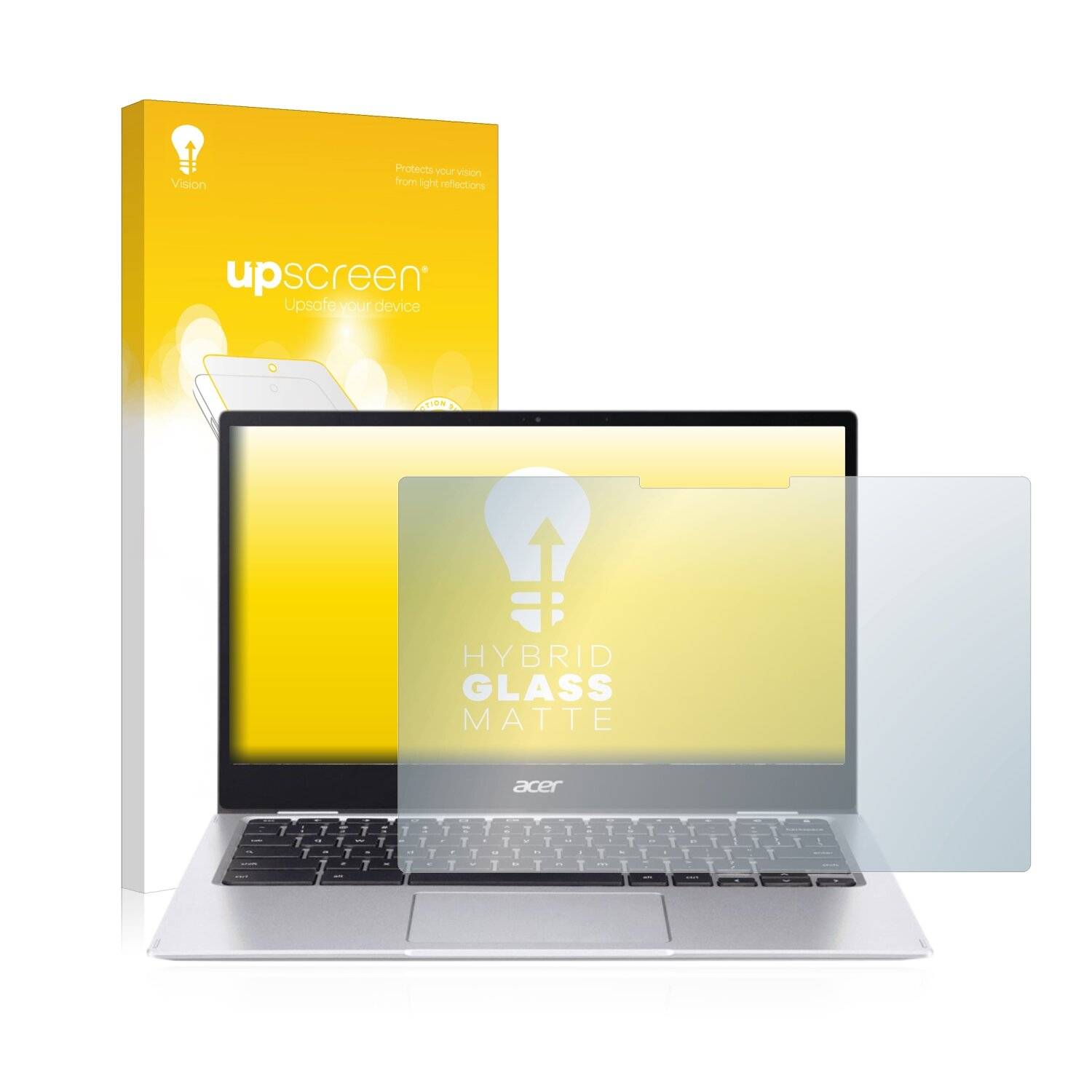 upscreen Hybrid Glass Matte Premium Schutzglas Folie für Acer Chromebook Spin 513