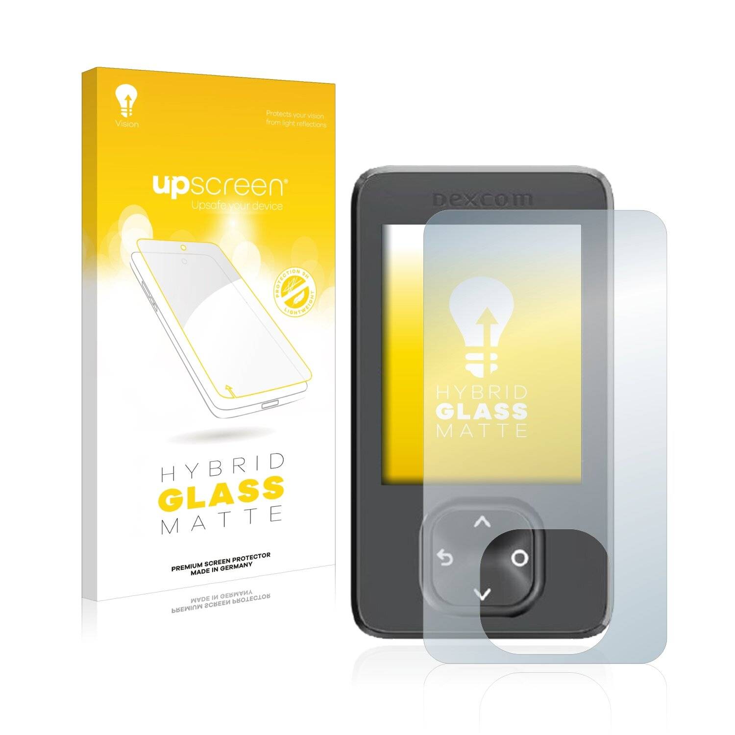 upscreen Hybrid Glass Matte Premium Schutzglas Folie für Dexcom G7