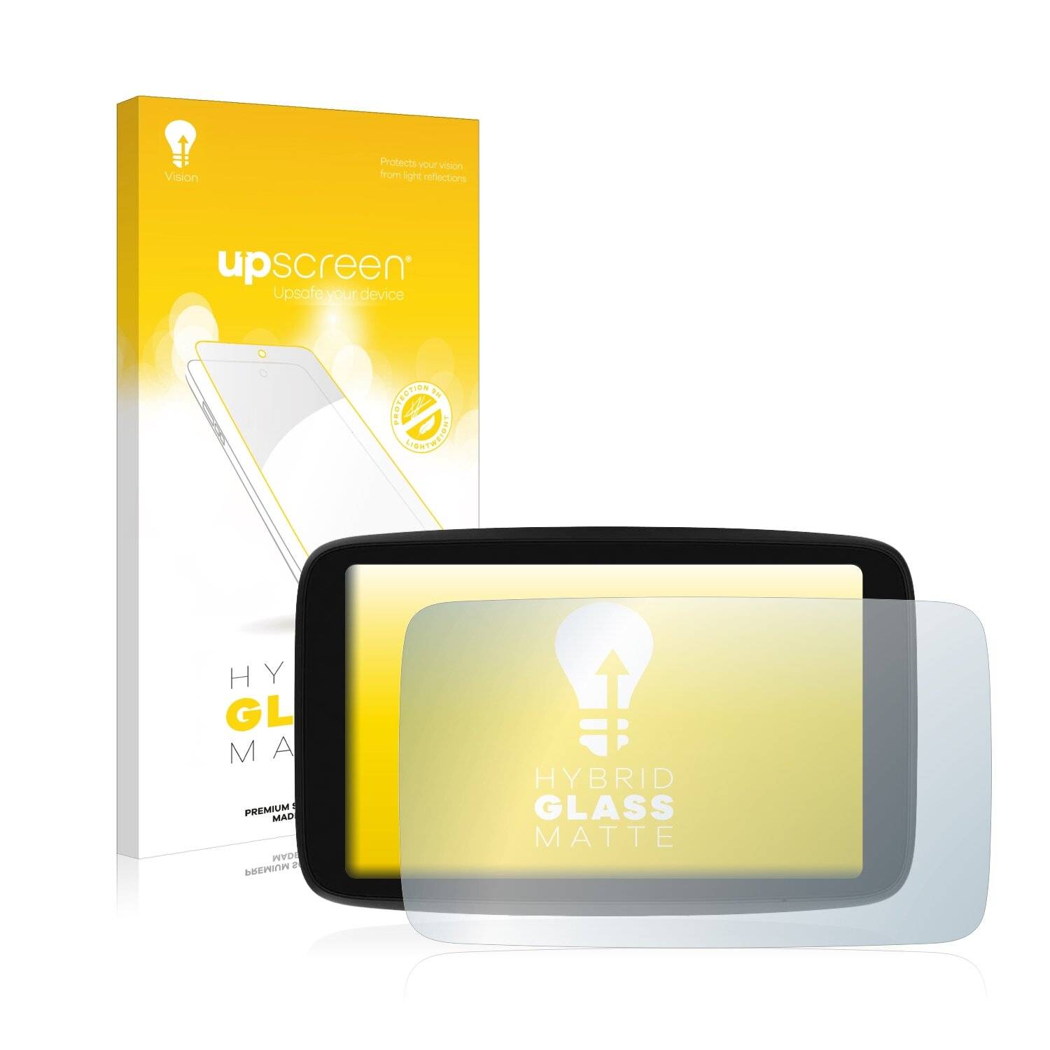 upscreen Hybrid Glass Matte Premium Schutzglas Folie für TomTom GO Camper