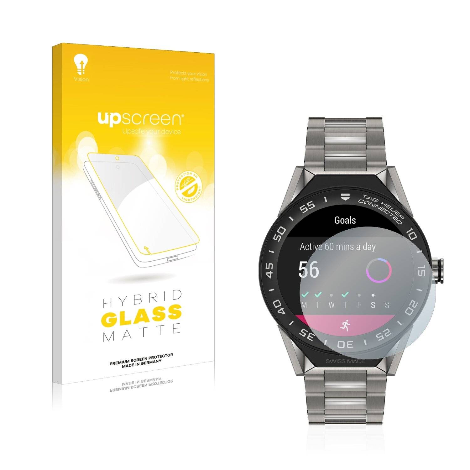 upscreen Flexible Schutz Glas Folie für TAG Heuer Connected Modular 45 Schutzglas 9H Hybridglas Matt Entspiegelt