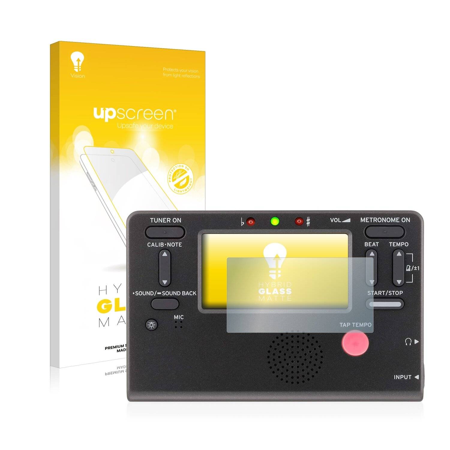 upscreen Hybrid Glass Matte Premium Schutzglas Folie für Korg TM-60 Combo Tuner
