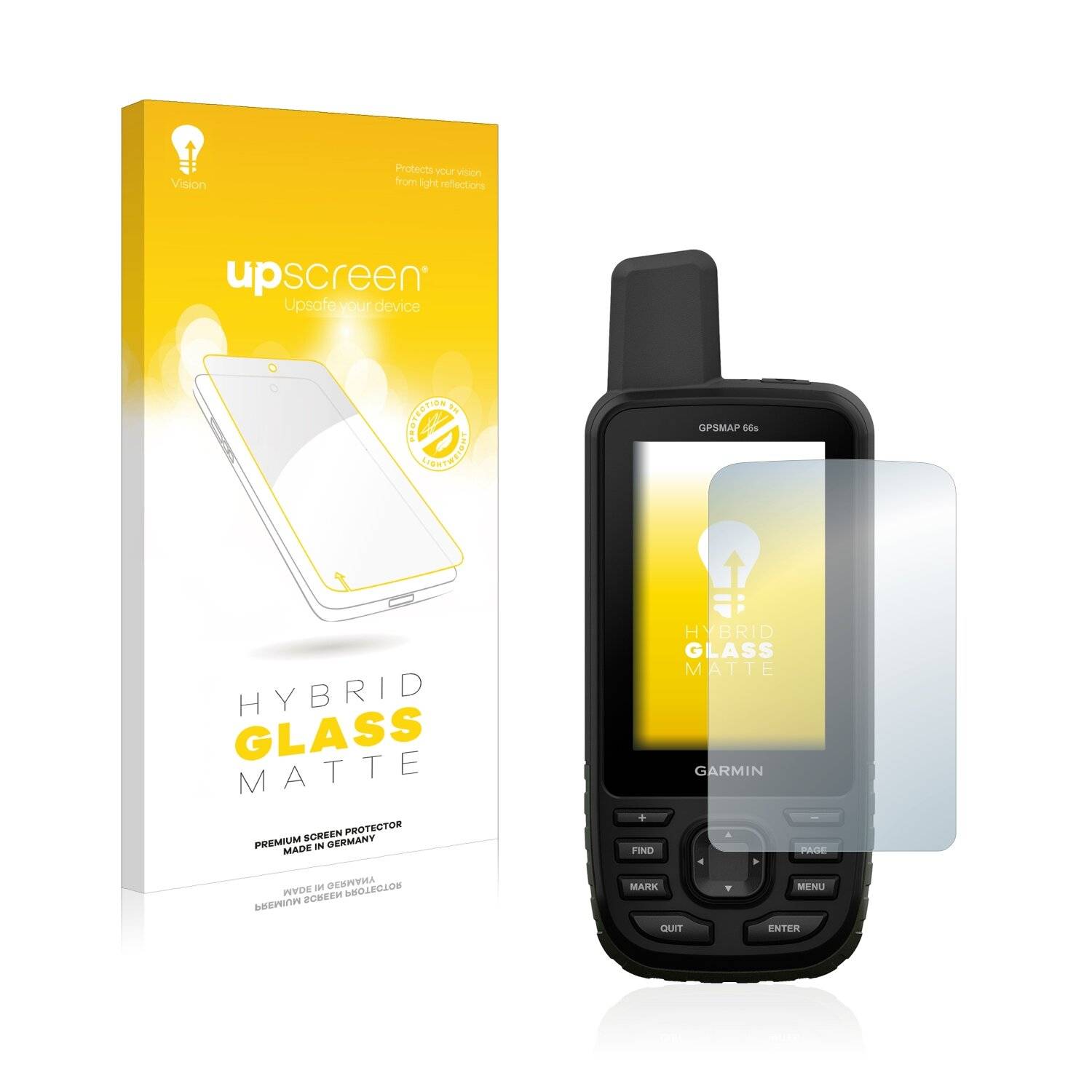 upscreen Hybrid Glass Matte Premium Schutzglas Folie für Garmin GPSMAP