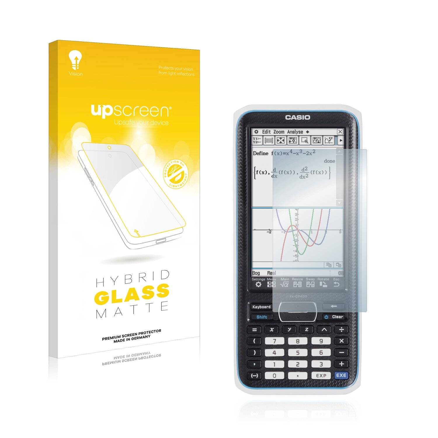 upscreen Flexible Schutz Glas Folie für Casio FX-CP400 ClassPad II Schutzglas 9H Hybridglas Matt Entspiegelt