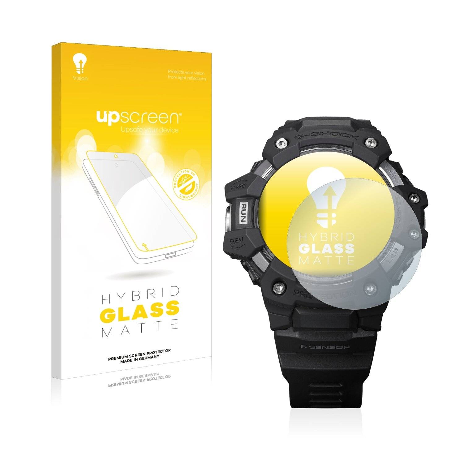 upscreen Hybrid Glass Matte Premium Schutzglas Folie für Casio G-Shock