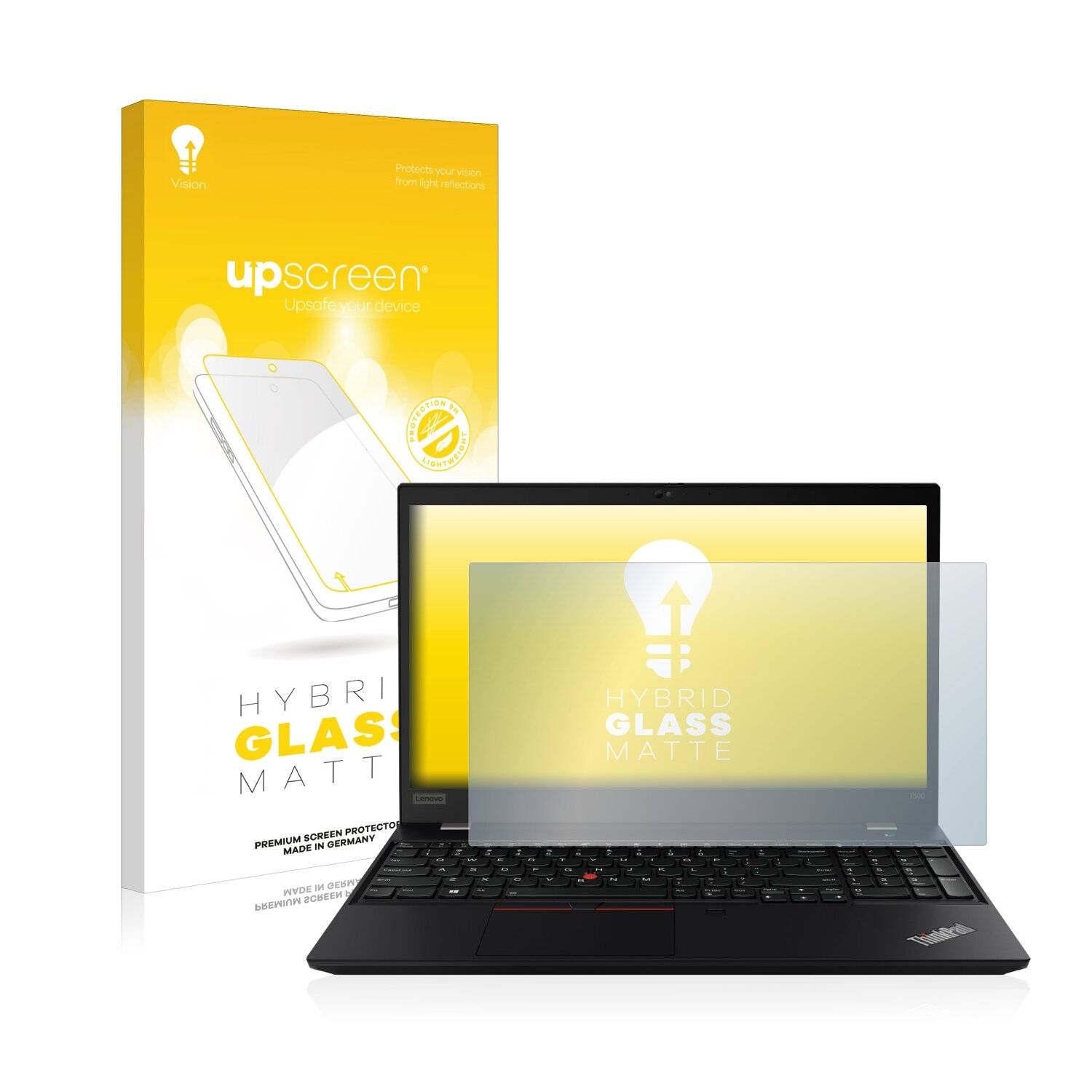 upscreen Hybrid Glass Matte Premium Schutzglas Folie für Lenovo ThinkPad T590