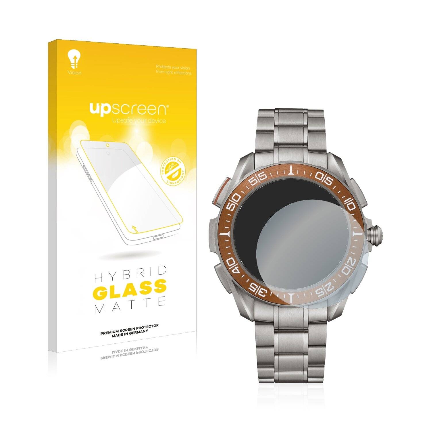 upscreen Hybrid Glass Matte Premium Schutzglas Folie für Omega MARSTIMER CHRONOGRAPH X33 (45