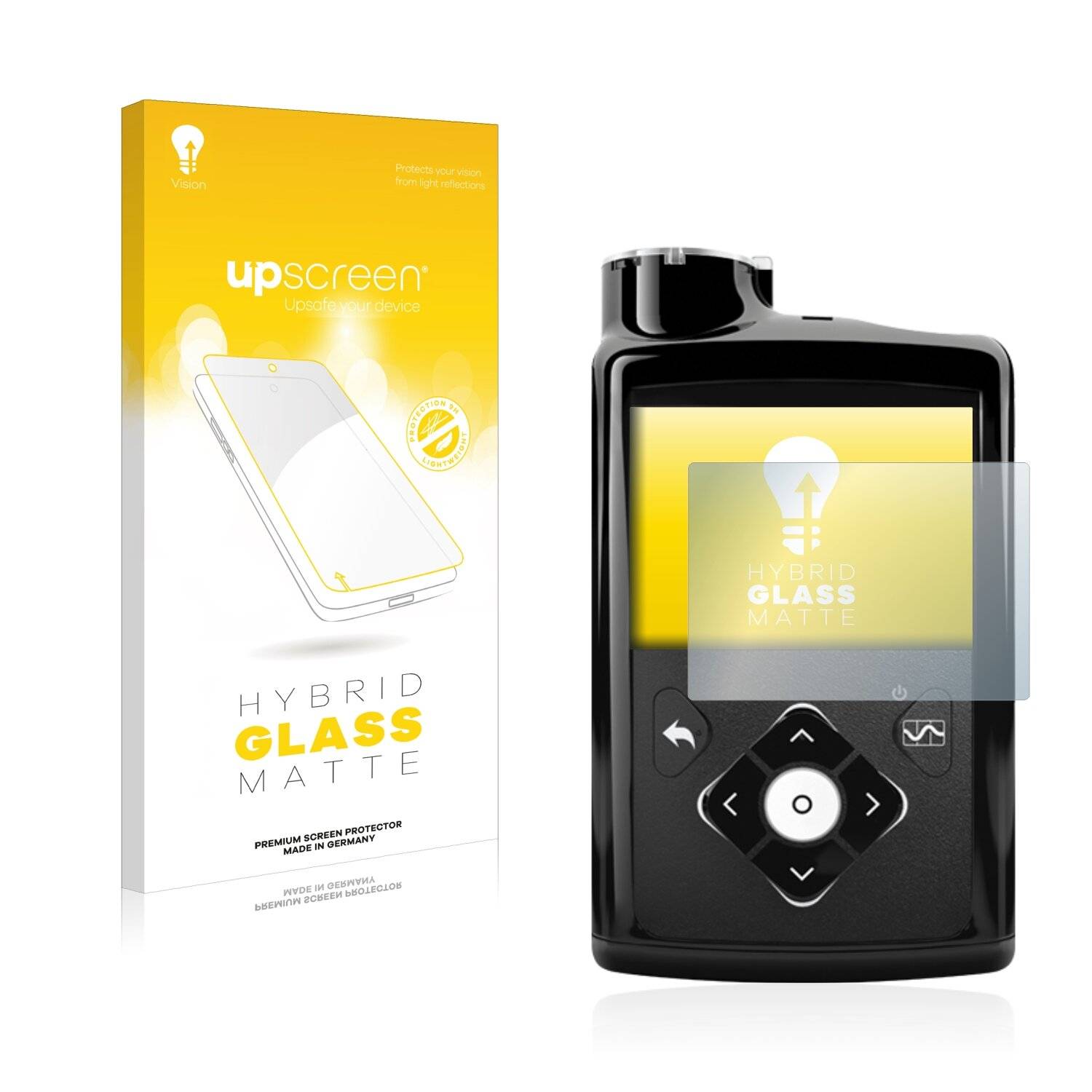 upscreen Hybrid Glass Matte Premium Schutzglas Folie für Medtronic Minimed