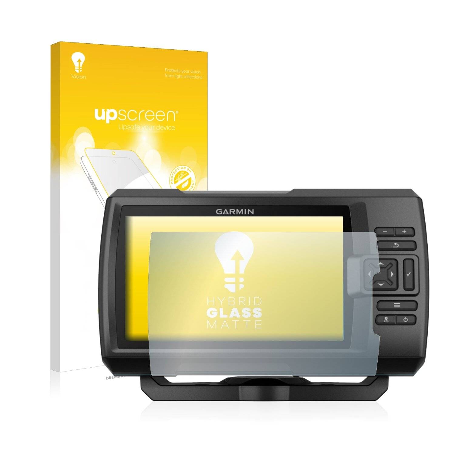 upscreen Hybrid Glass Matte Premium Schutzglas Folie für Garmin Striker Plus