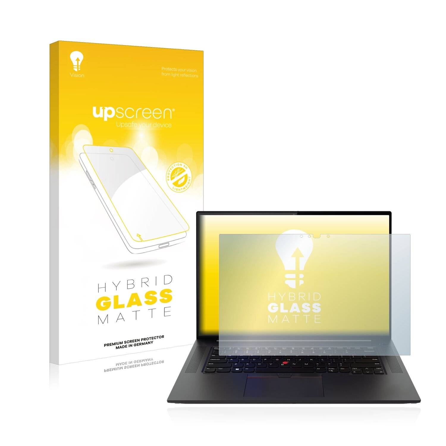 upscreen Hybrid Glass Matte Premium Schutzglas Folie für Lenovo ThinkPad X1 Extreme 16 (5.