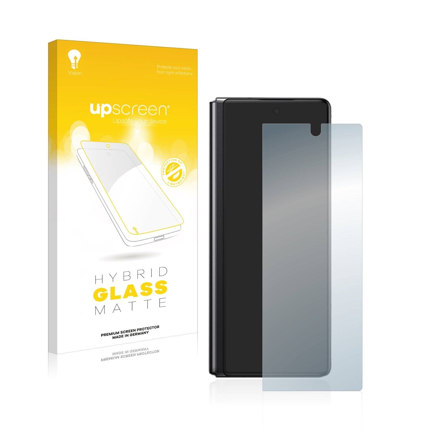 upscreen Flexible Panzerglasfolie für Samsung Galaxy Z Fold 2 5G Schutzglas 9H Hybridglas Matt Entspiegelt