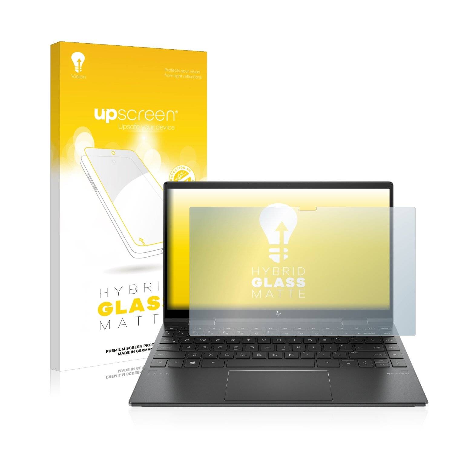 upscreen Hybrid Glass Matte Premium Schutzglas Folie für HP Envy x360 (13-X) (300.61 mm x
