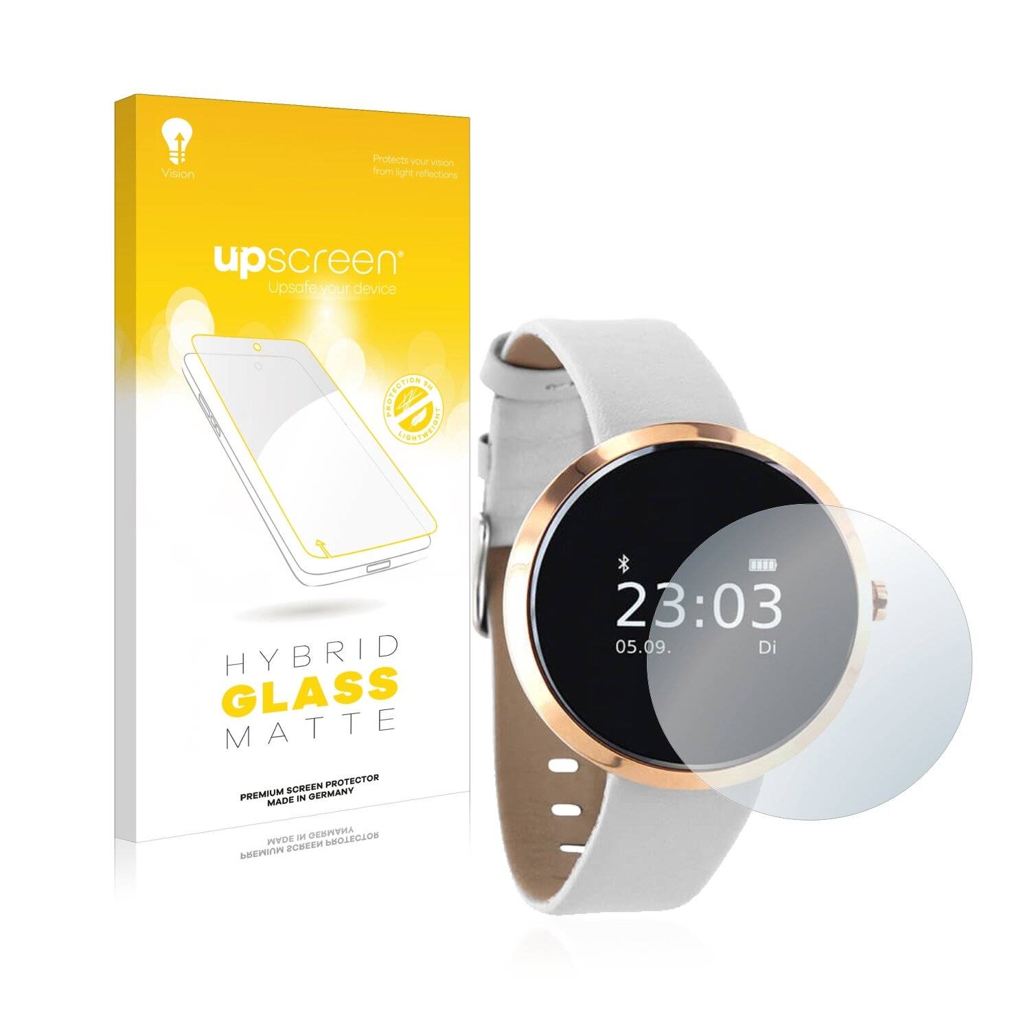 upscreen Hybrid Glass Matte Premium Schutzglas Folie für Xlyne X-Watch