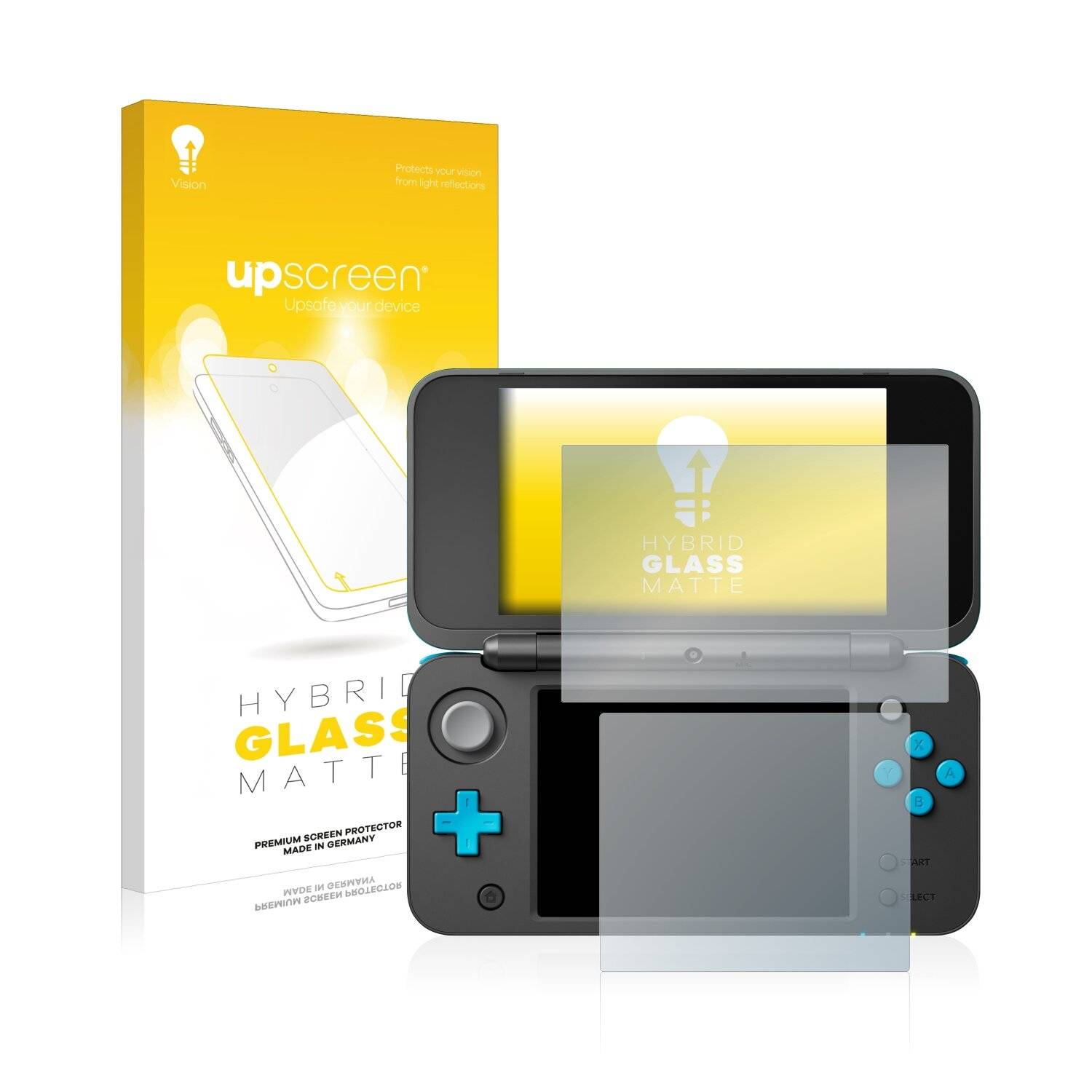 upscreen Hybrid Glass Matte Premium Schutzglas Folie für Nintendo 2DS