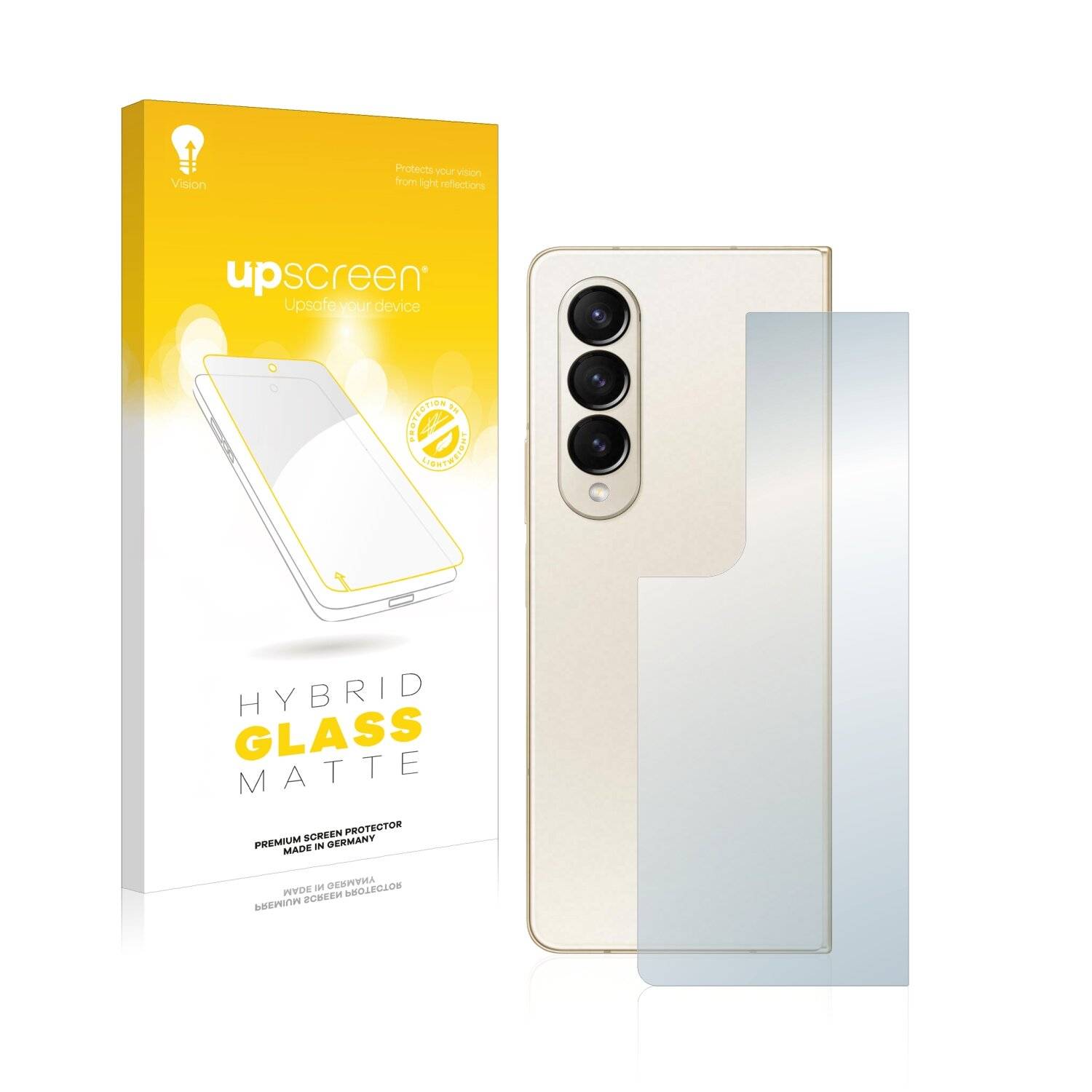 upscreen Flexible Panzerglasfolie für Samsung Galaxy Z Fold 4 (Rückseite) Schutzglas 9H Hybridglas Matt Entspiegelt
