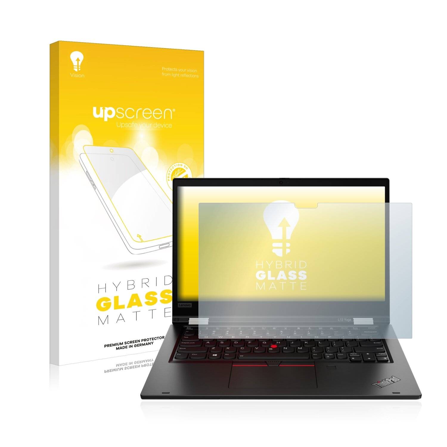 upscreen Hybrid Glass Matte Premium Schutzglas Folie für Lenovo ThinkPad L13