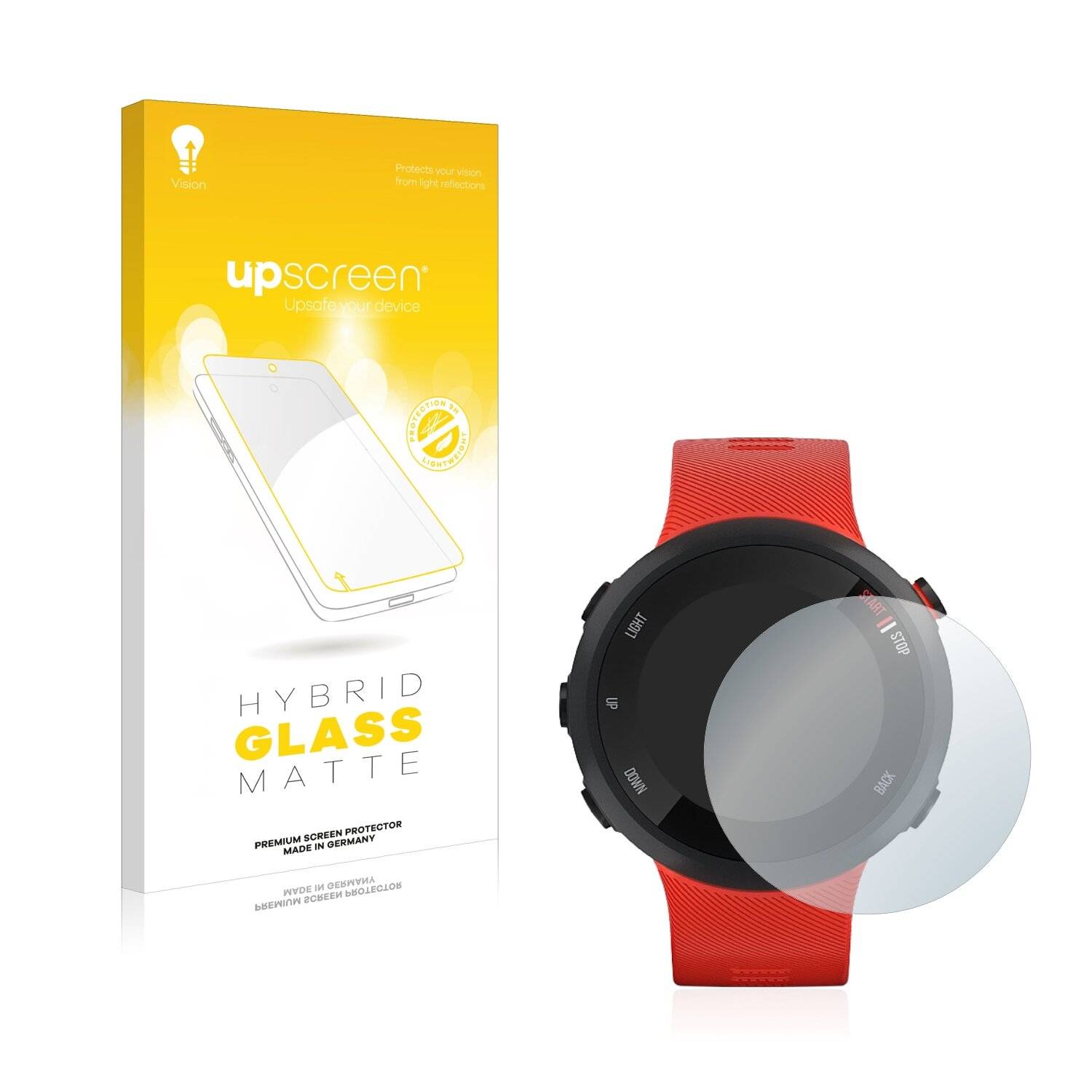 upscreen Hybrid Glass Matte Premium Schutzglas Folie für Garmin Forerunner