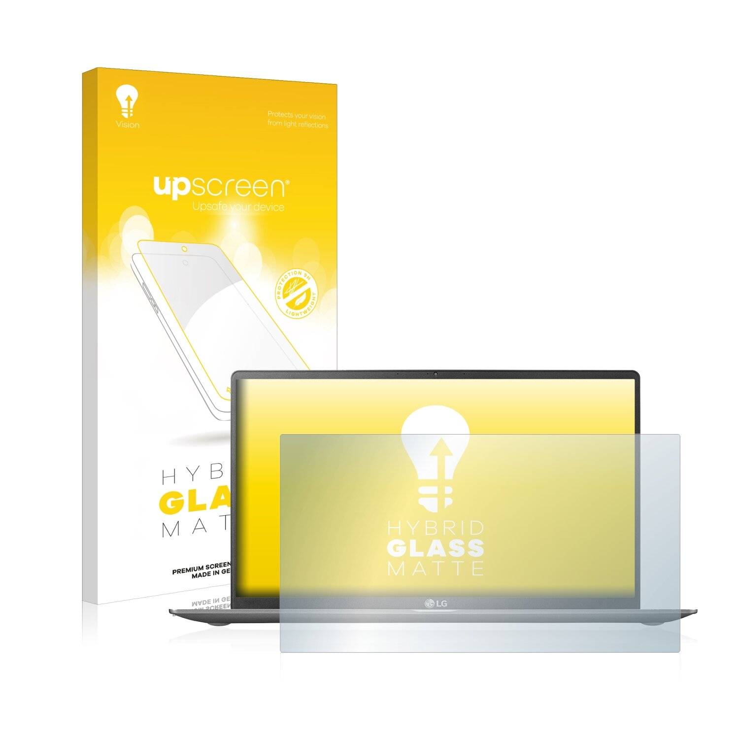 upscreen Hybrid Glass Matte Premium Schutzglas Folie für LG gram