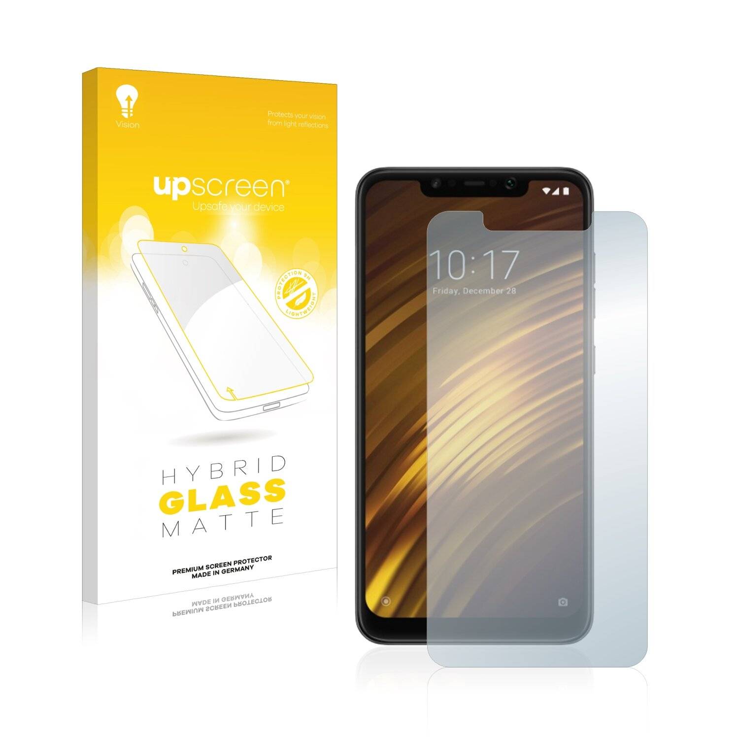 upscreen Flexible Schutz Glas Folie für Xiaomi Pocophone F1 Schutzglas 9H Hybridglas Matt Entspiegelt