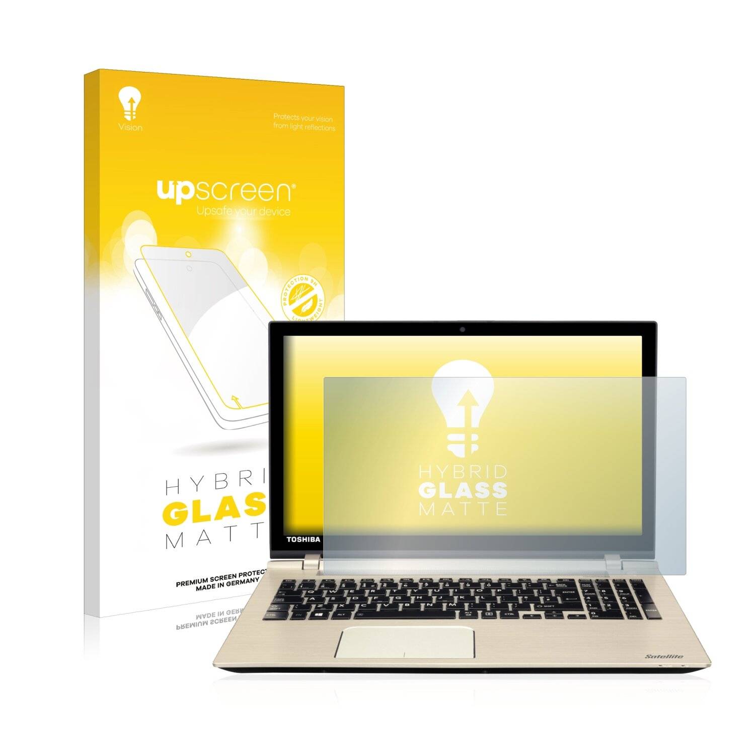 upscreen Hybrid Glass Matte Premium Schutzglas Folie für Toshiba Satellite