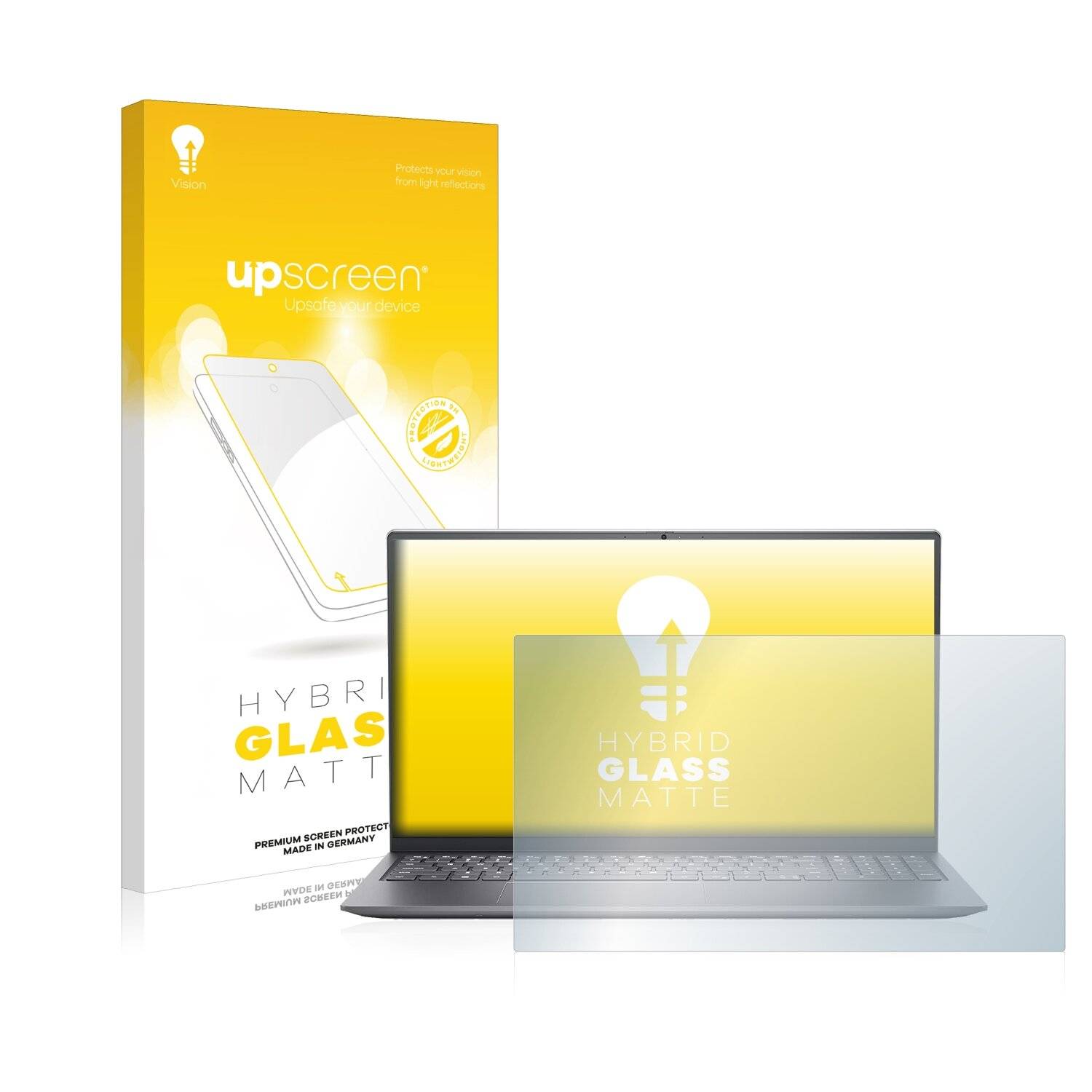 upscreen Hybrid Glass Matte Premium Schutzglas Folie für Dell Inspiron 15