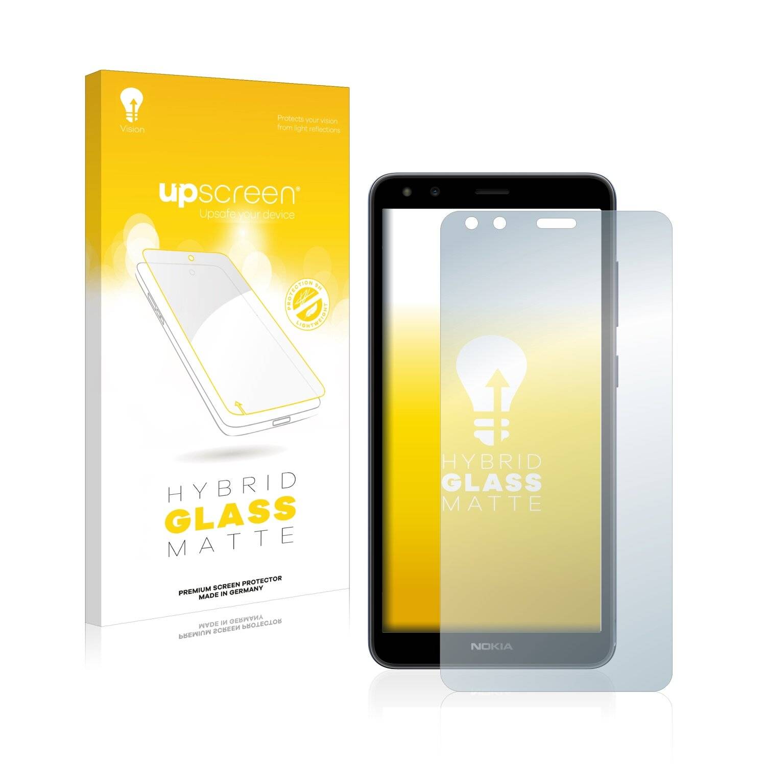 upscreen Flexible Panzerglasfolie für Nokia C01 Plus Schutzglas 9H Hybridglas Matt Entspiegelt