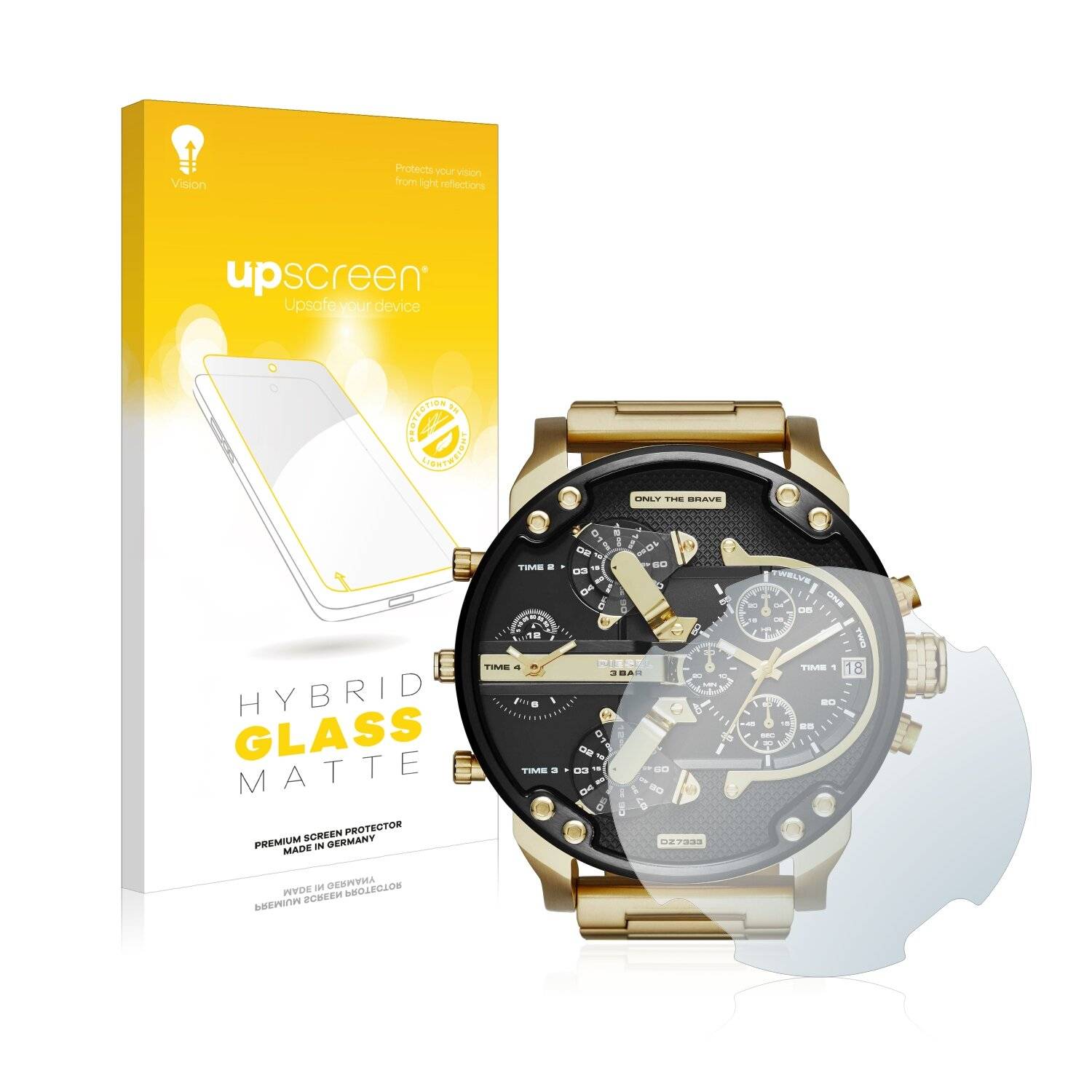 upscreen Hybrid Glass Matte Premium Schutzglas Folie für Diesel DZ7333 Mr. Daddy