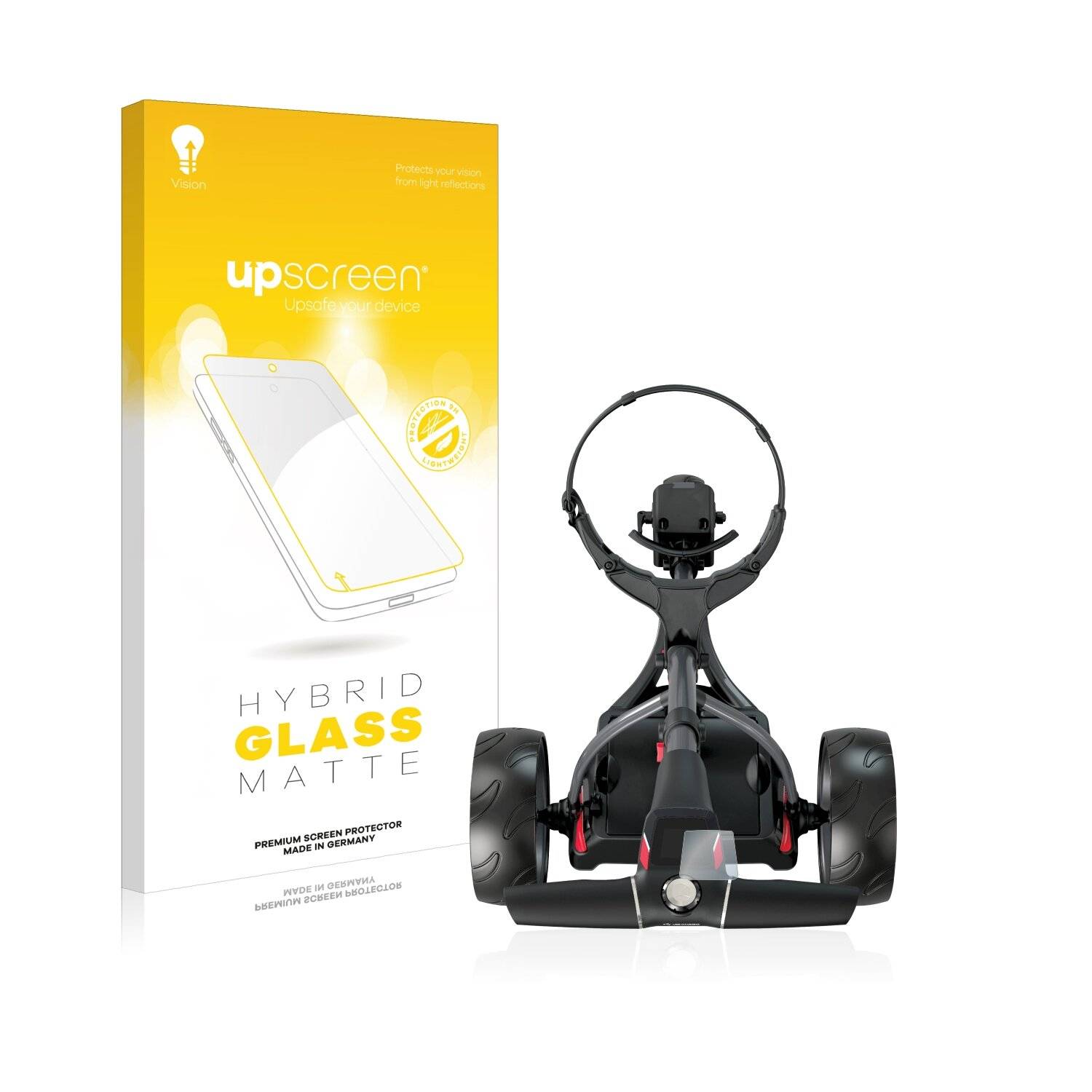 upscreen Hybrid Glass Matte Premium Schutzglas Folie für Motocaddy S1 Electric