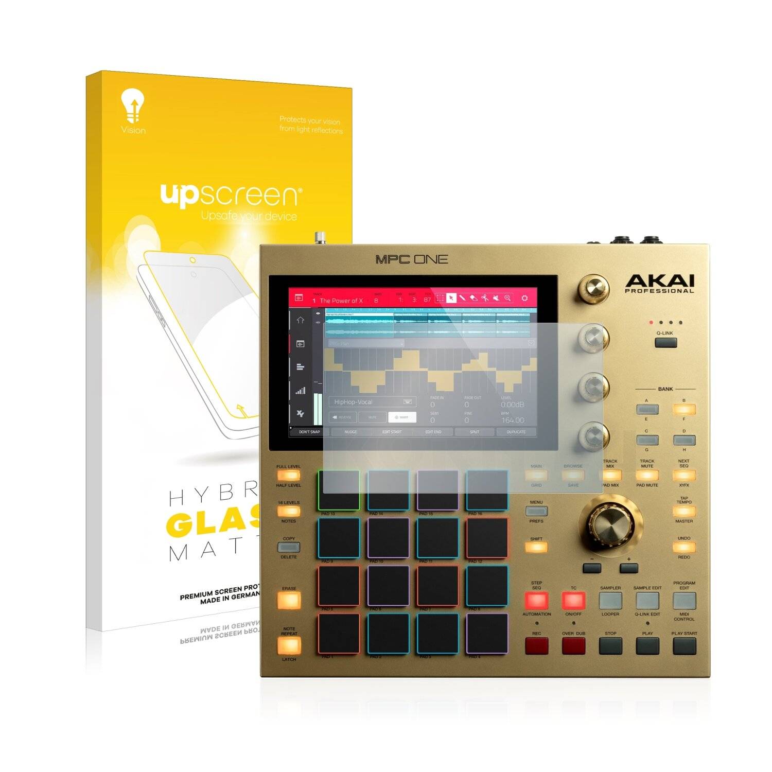 upscreen Hybrid Glass Matte Premium Schutzglas Folie für Akai MPC