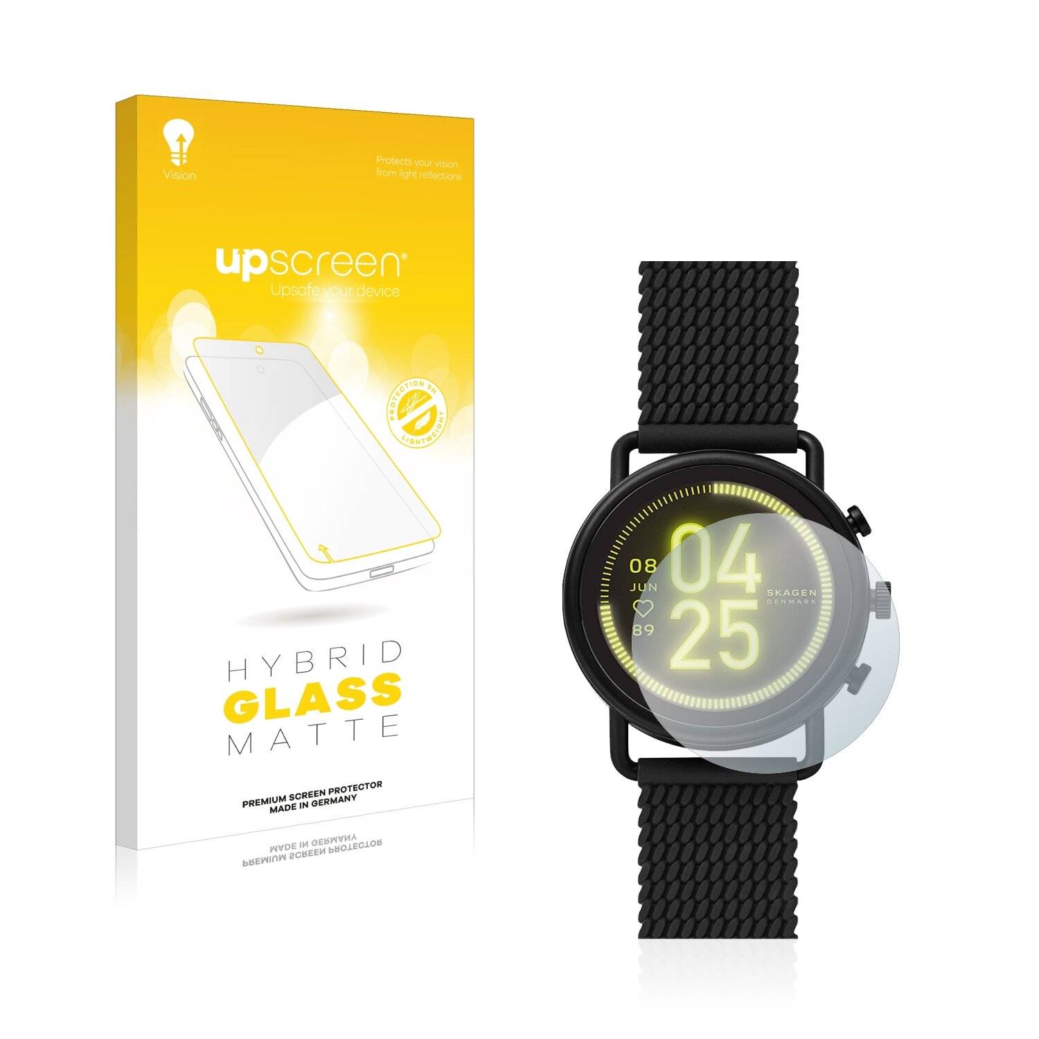 upscreen Hybrid Glass Matte Premium Schutzglas Folie für Skagen Smartwatch Falster