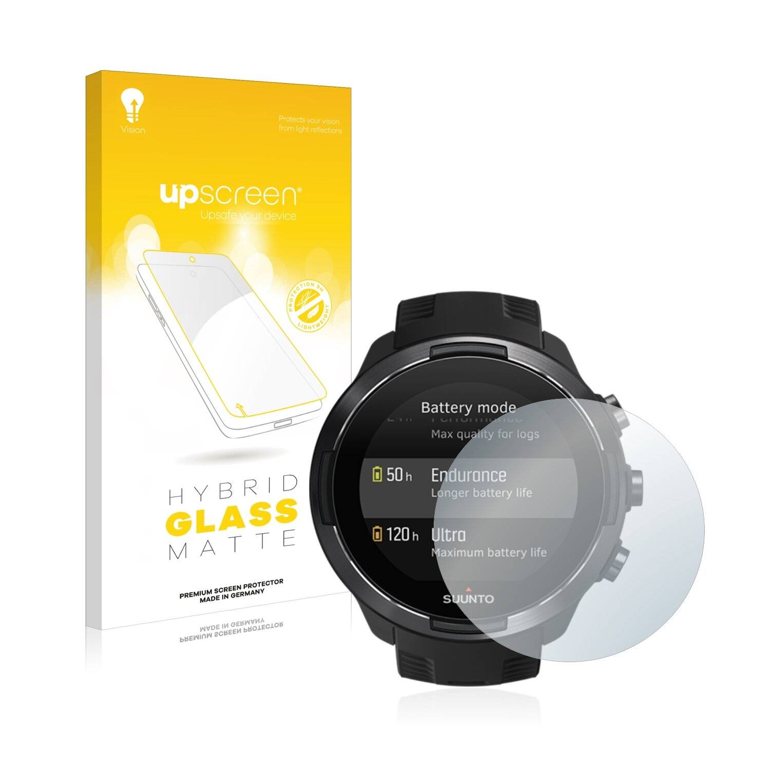 upscreen Hybrid Glass Matte Premium Schutzglas Folie für Suunto