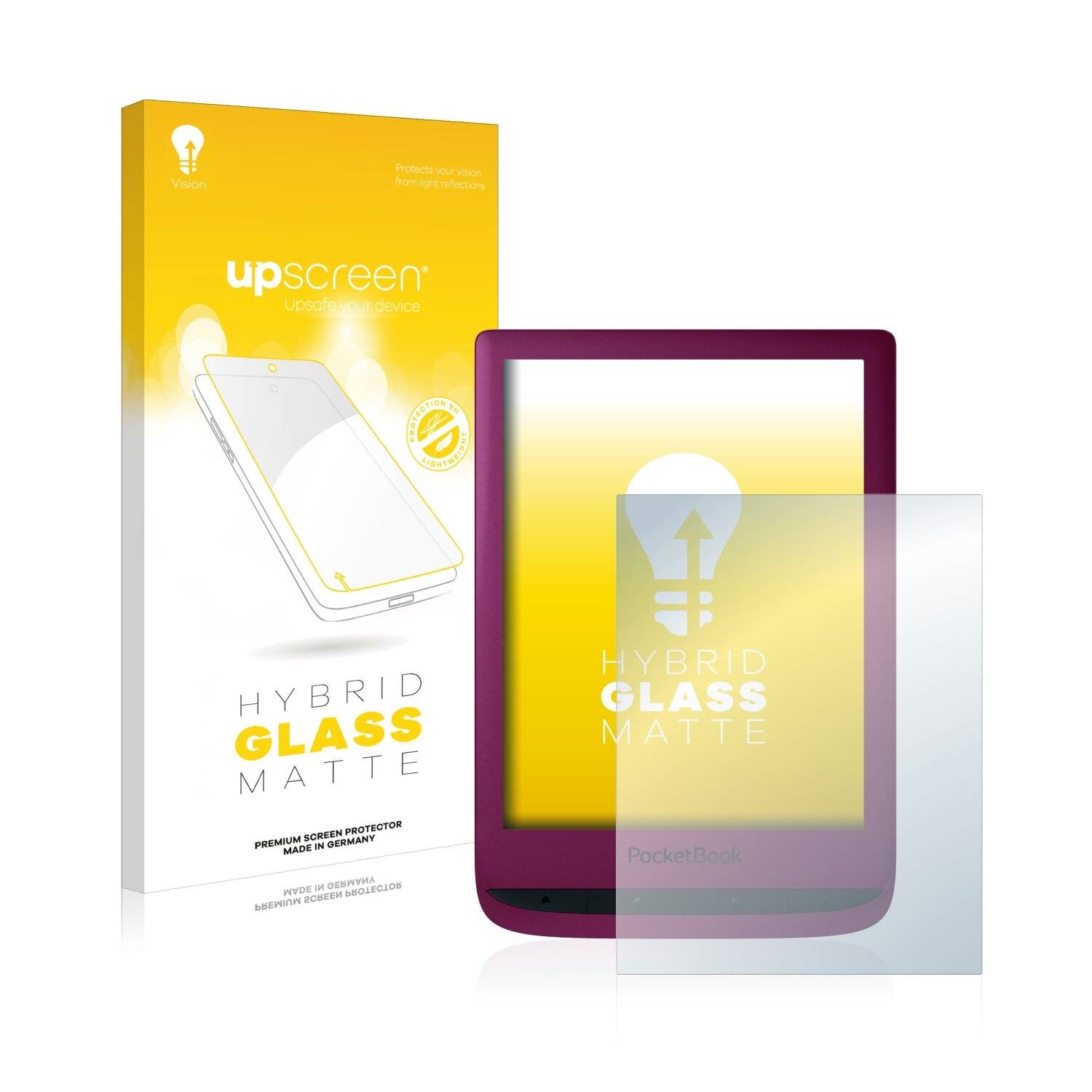 upscreen Hybrid Glass Matte Premium Schutzglas Folie für PocketBook Touch Lux