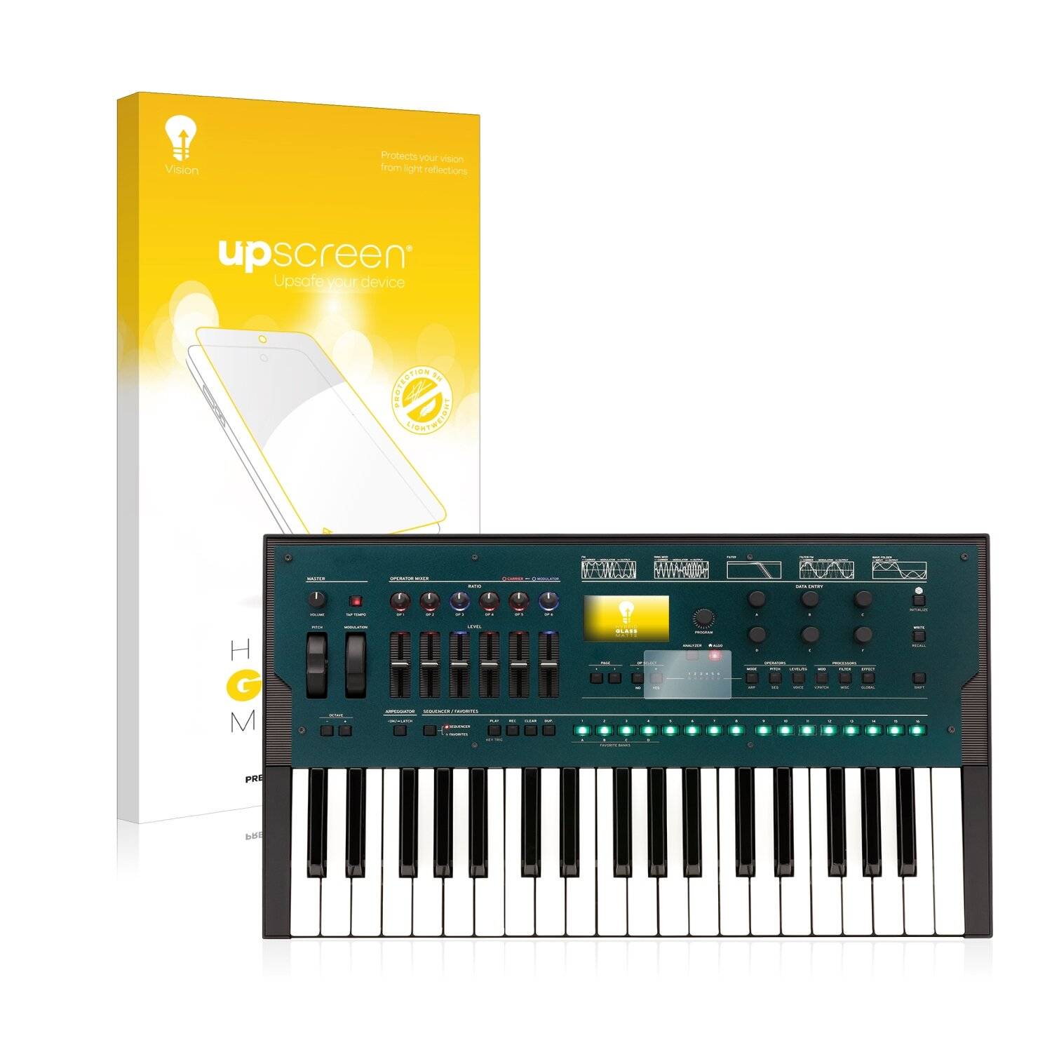 upscreen Hybrid Glass Matte Premium Schutzglas Folie für KORG opsix Altered FM