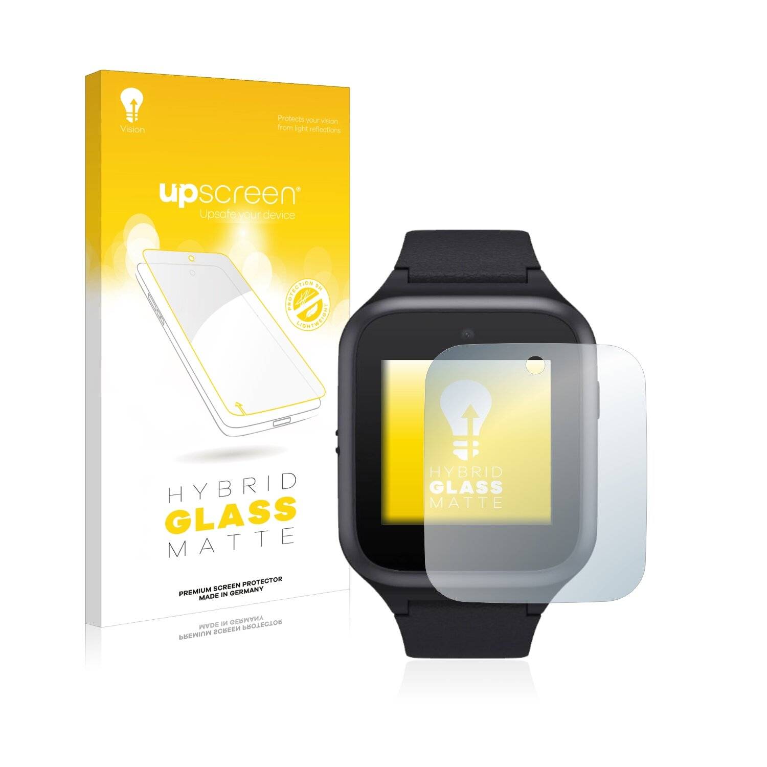 upscreen Hybrid Glass Matte Premium Schutzglas Folie für TCL Movetime Family Watch