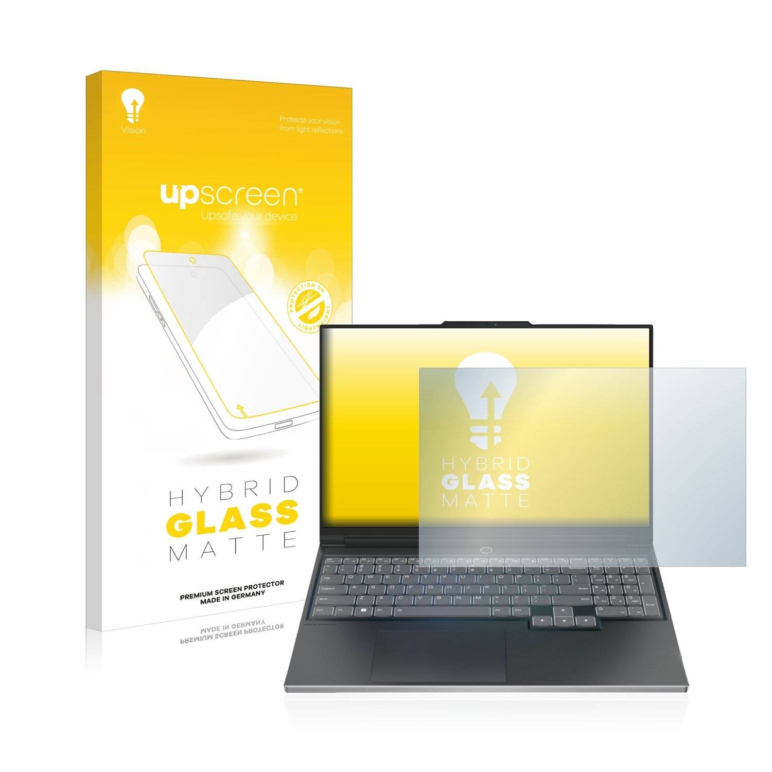upscreen Hybrid Glass Matte Premium Schutzglas Folie für Lenovo Legion Slim 7