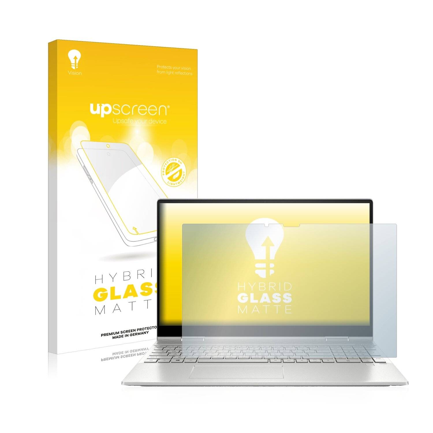 upscreen Hybrid Glass Matte Premium Schutzglas Folie für HP Envy x360 2-in-1